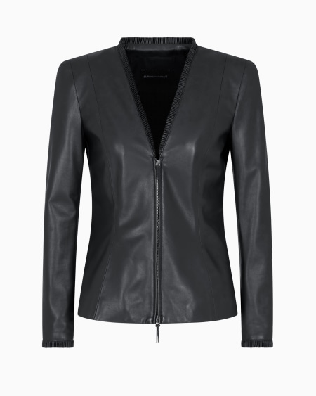 Armani Chaqueta Slim Fit De Napa De Cordero De Guantería