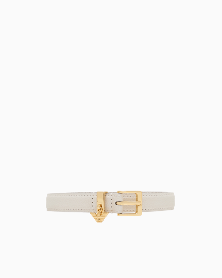 Armani Cinturón con estampado de ciervo y logotipo con colgante de águila