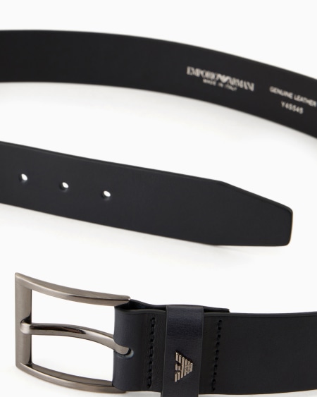 Armani Cinturón De Piel Abatanada Con Maxiinscripción De Logotipo