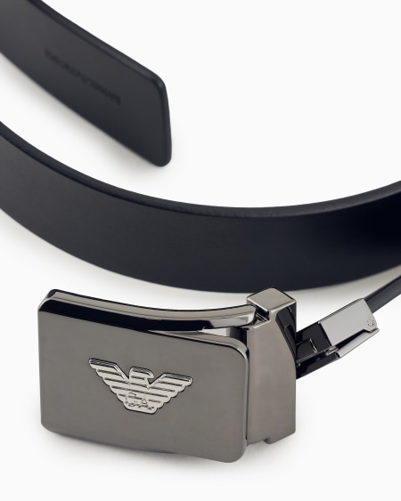 Armani Cinturón De Piel Con Hebilla Con Logotipo De Metal