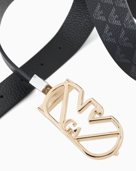 Armani Cinturón Reversible Bicolor Con Motivo Integral De águila Y águila En La Hebilla
