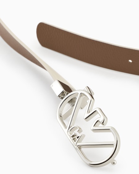 Armani Cinturón Reversible De Piel Con Estampado De Ciervo Y Hebilla Con águila