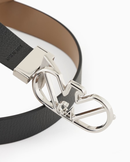 Armani Cinturón Reversible De Piel Con Estampado De Ciervo Y Hebilla Con águila