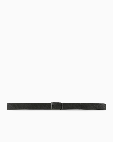 Armani Cinturón Reversible De Piel Con Estampado Trenzado