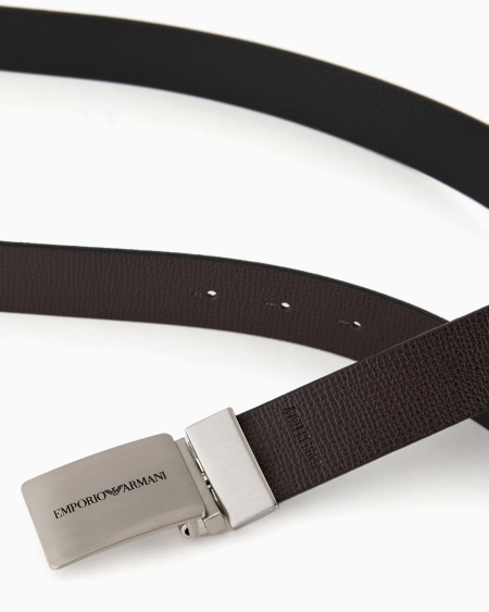 Armani Cinturón Reversible De Piel Con Hebilla Con Logotipo