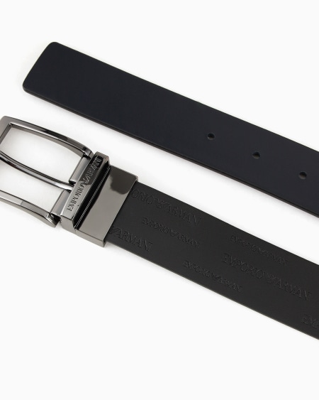 Armani Cinturón Reversible De Piel Con Inscripción Integral En Relieve