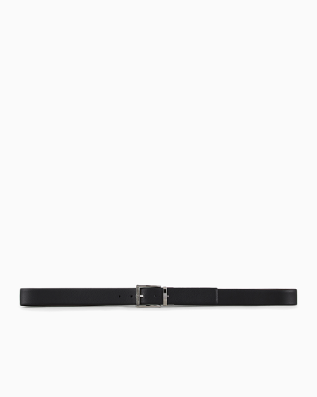 Armani Cinturón Reversible De Piel Con Un Lado Graneado