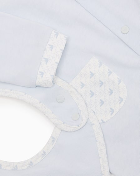 Armani Coffret-cadeau Dors-bien Et Bavoir En Jersey Avec Motif Optique Aigles