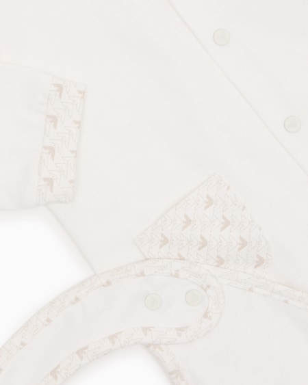 Armani Coffret-cadeau Dors-bien Et Bavoir En Jersey Avec Motif Optique Aigles