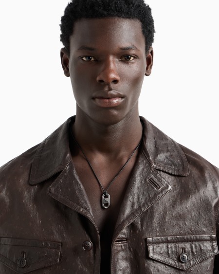 Armani Collar Con Colgante De Acero Inoxidable Bicolor