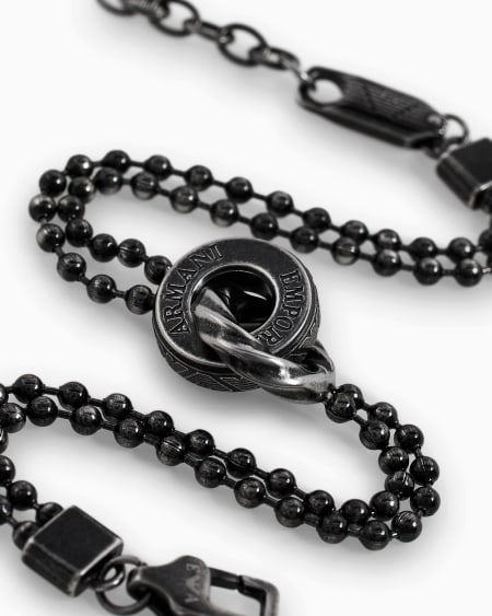 Armani Collar Con Colgante De Acero Inoxidable Con Acabado Negro