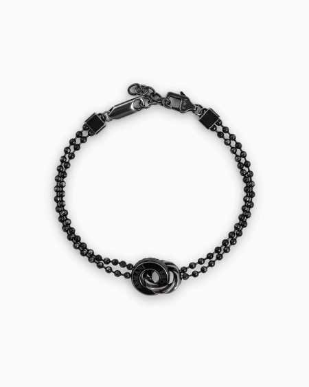 Armani Collar con colgante de acero inoxidable con acabado negro