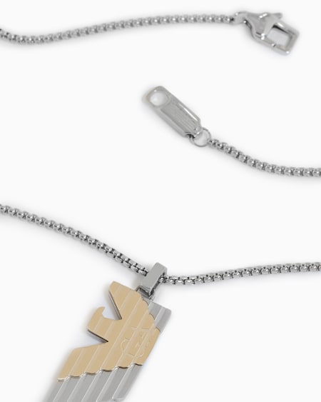 Armani Collar Con Colgante De Acero Inoxidable En Dos Tonos