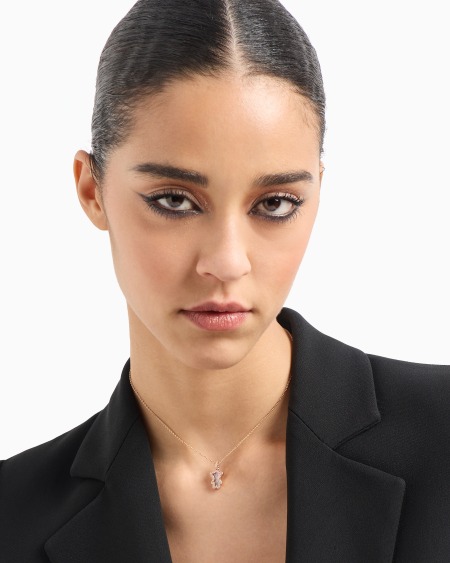 Armani Collar Con Colgante De Latón En Tono Rosa Dorado