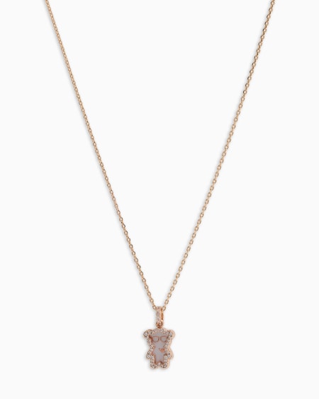 Armani Collar con colgante de latón en tono rosa dorado