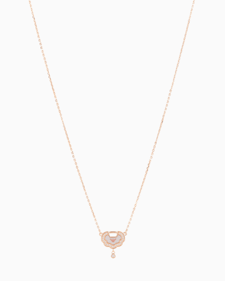 Armani Collar con colgante de plata 925 color oro rosa