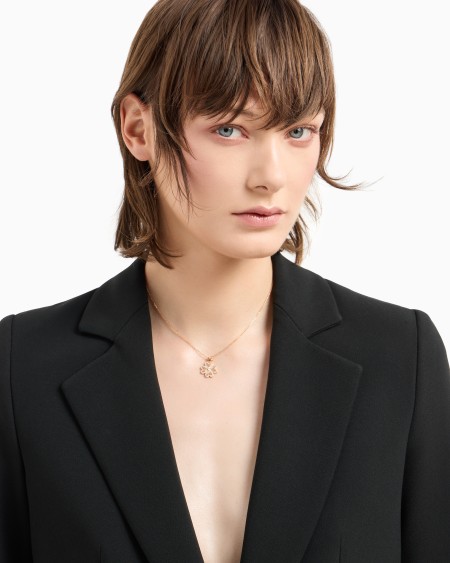 Armani Collar Con Colgante De Plata De Ley Color Oro Rosa