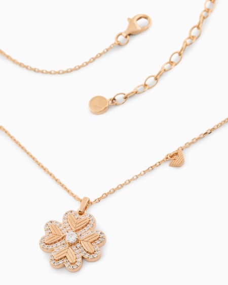 Armani Collar Con Colgante De Plata De Ley Color Oro Rosa