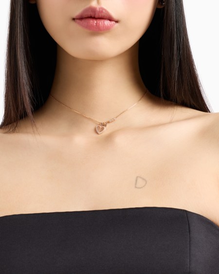 Armani Collar Con Colgante De Plata De Ley Color Oro Rosa