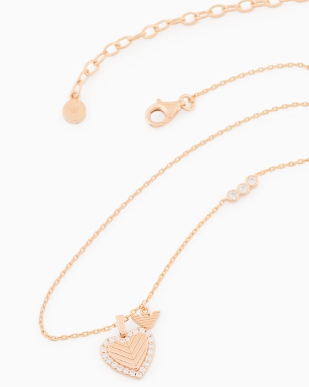 Armani Collar Con Colgante De Plata De Ley Color Oro Rosa