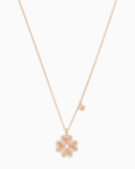 Armani Collar con colgante de plata de ley color oro rosa