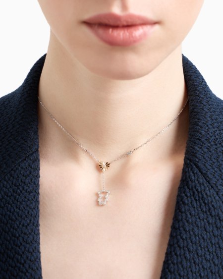 Armani Collar Con Colgante En Forma De Y En Plata De Ley Bicolor