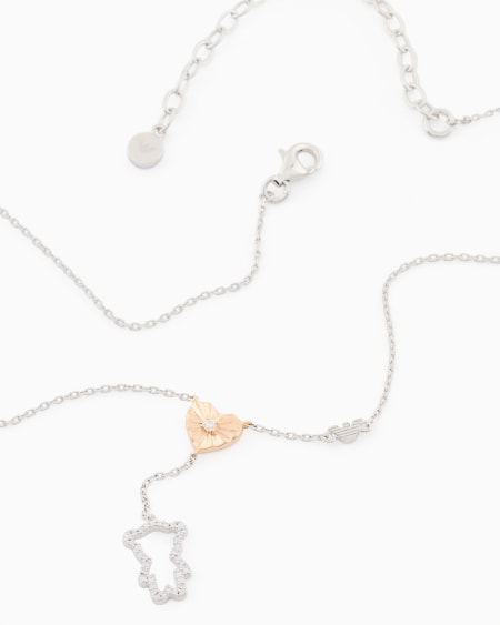 Armani Collar Con Colgante En Forma De Y En Plata De Ley Bicolor