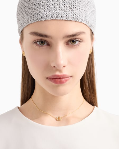 Armani Collar Con Colgante En Plata De Ley Color Dorado