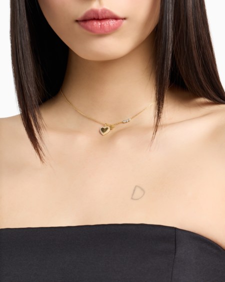 Armani Collar Con Colgante En Plata De Ley Color Dorado