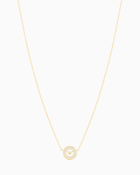 Armani Collar con colgante en plata de ley color dorado