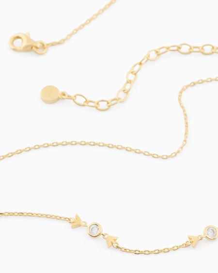 Armani Collar De Cadena Fina En Plata De Ley Color Dorado