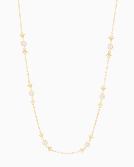 Armani Collar de cadena fina en plata de ley color dorado