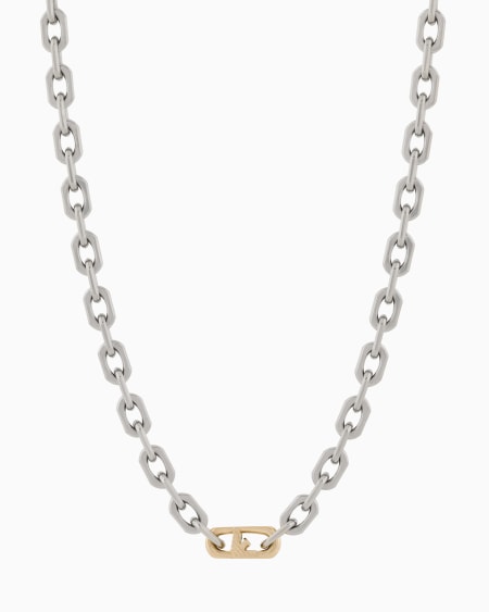 Armani Collar de eslabones de acero inoxidable en dos tonos