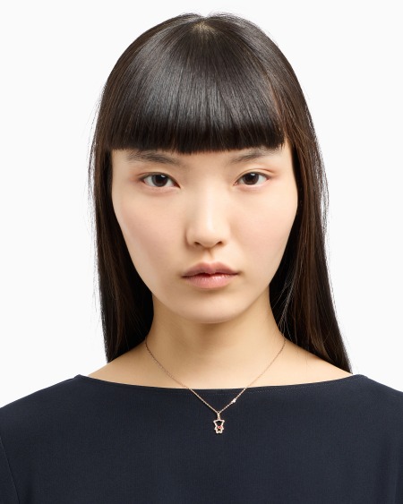 Armani Collar De Latón Bañado En Oro Rosa De 14 kt Con Colgante