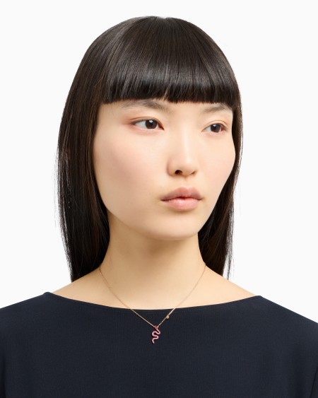 Armani Collar De Plata De Ley Bañada En Oro Rosa De 14 kt Con Colgante