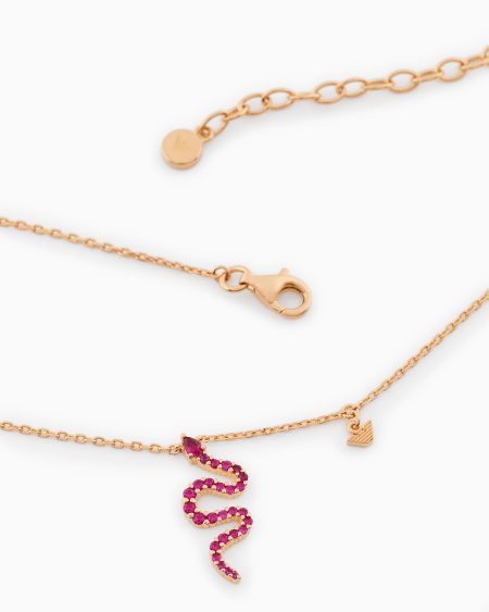 Armani Collar De Plata De Ley Bañada En Oro Rosa De 14 kt Con Colgante