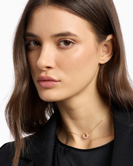 Armani Collar De Plata De Ley En Tono Rosa Dorado Con Colgante