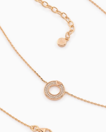 Armani Collar De Plata De Ley En Tono Rosa Dorado Con Colgante