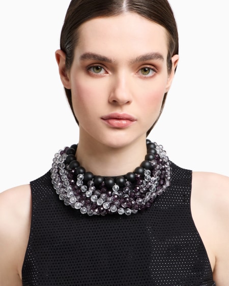 Armani Collar Tipo Gargantilla Multihilo Con Esferas