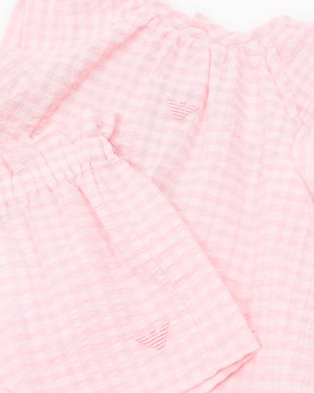 Armani Conjunto De Blusa Y Pantalones Cortos De Guinga De Algodón Con Acabado Sirsaca