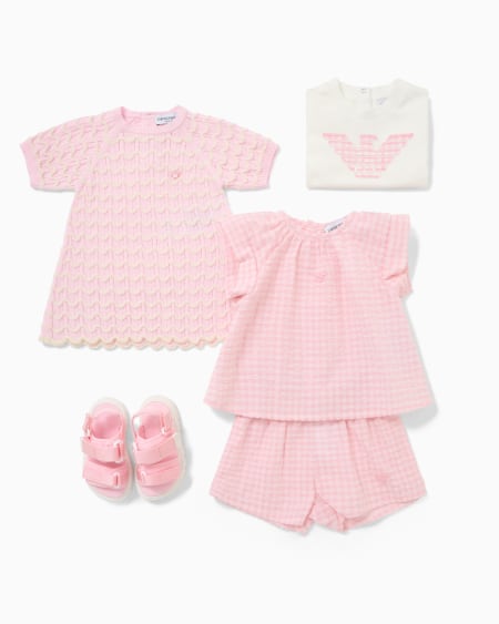 Armani Conjunto De Blusa Y Pantalones Cortos De Guinga De Algodón Con Acabado Sirsaca