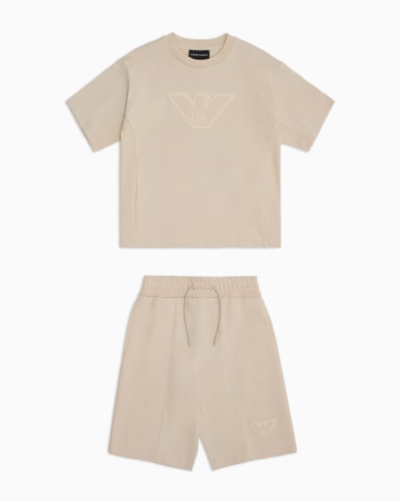 Armani Conjunto de camiseta y bermudas con maxilogotipo de águila