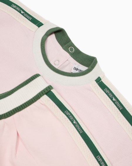 Armani Conjunto De Camiseta Y Pantalones Cortos De Punto Con Cinta Con Logotipo