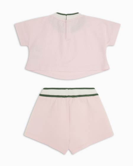 Armani Conjunto De Camiseta Y Pantalones Cortos De Punto Con Cinta Con Logotipo