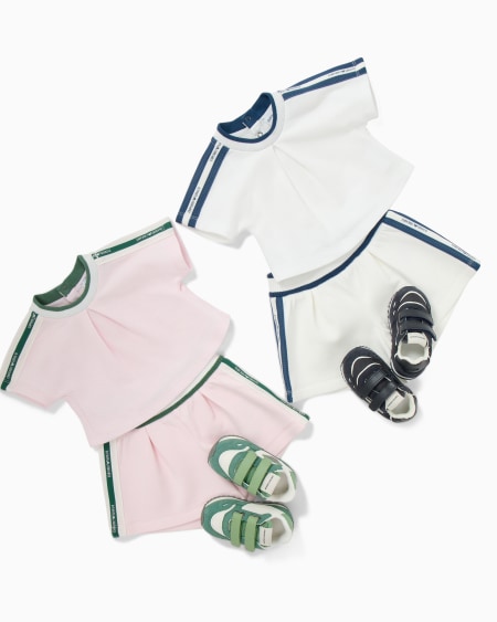 Armani Conjunto De Camiseta Y Pantalones Cortos De Punto Con Cinta Con Logotipo