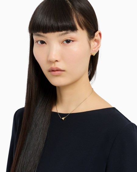 Armani Conjunto De Collar Y Pendientes De Acero Inoxidable En Tono Dorado