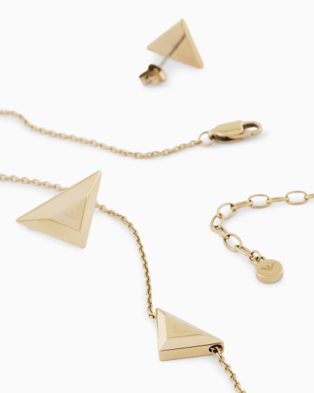 Armani Conjunto De Collar Y Pendientes De Acero Inoxidable En Tono Dorado