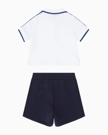 Armani Conjunto De Polo Y Bermudas De Punto Con Cinta Con Logotipo