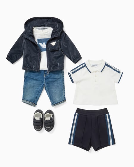 Armani Conjunto De Polo Y Bermudas De Punto Con Cinta Con Logotipo