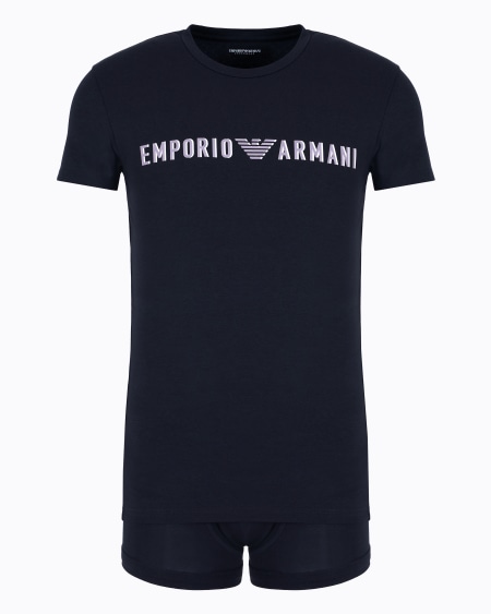 Armani Conjunto de ropa interior compuesto por camiseta y calzoncillo bóxer con megalogotipo ASV